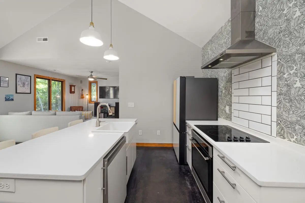 A bright residential kitchen with cabinets and counters. San Jose.
